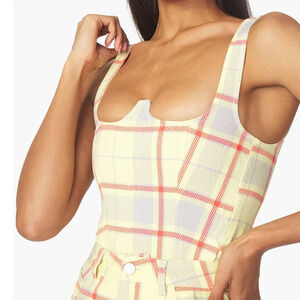 WeWoreWhat Seamed Plaid Corset Size Small